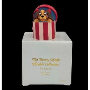 Lenox Disney Magic Thimble Collection Lady and the Tramp Gift Box Figurine